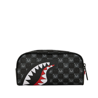 SHARKS IN PARIS WTF BUBBLY BLACK CHECK PENCIL POUCH