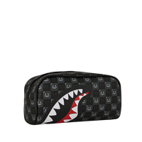 SHARKS IN PARIS WTF BUBBLY BLACK CHECK PENCIL POUCH