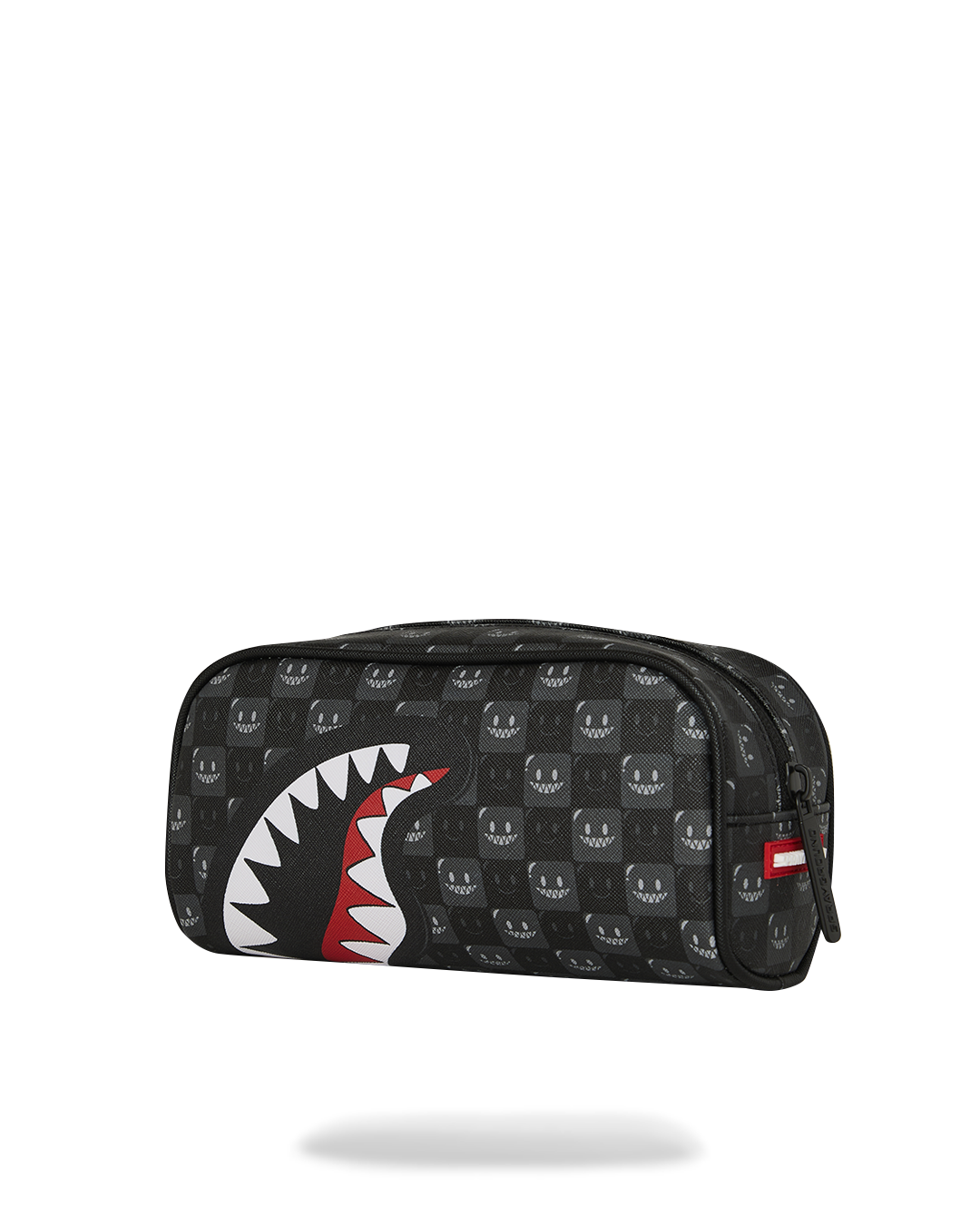 SHARKS IN PARIS WTF BUBBLY BLACK CHECK PENCIL POUCH