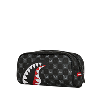 SHARKS IN PARIS WTF BUBBLY BLACK CHECK PENCIL POUCH