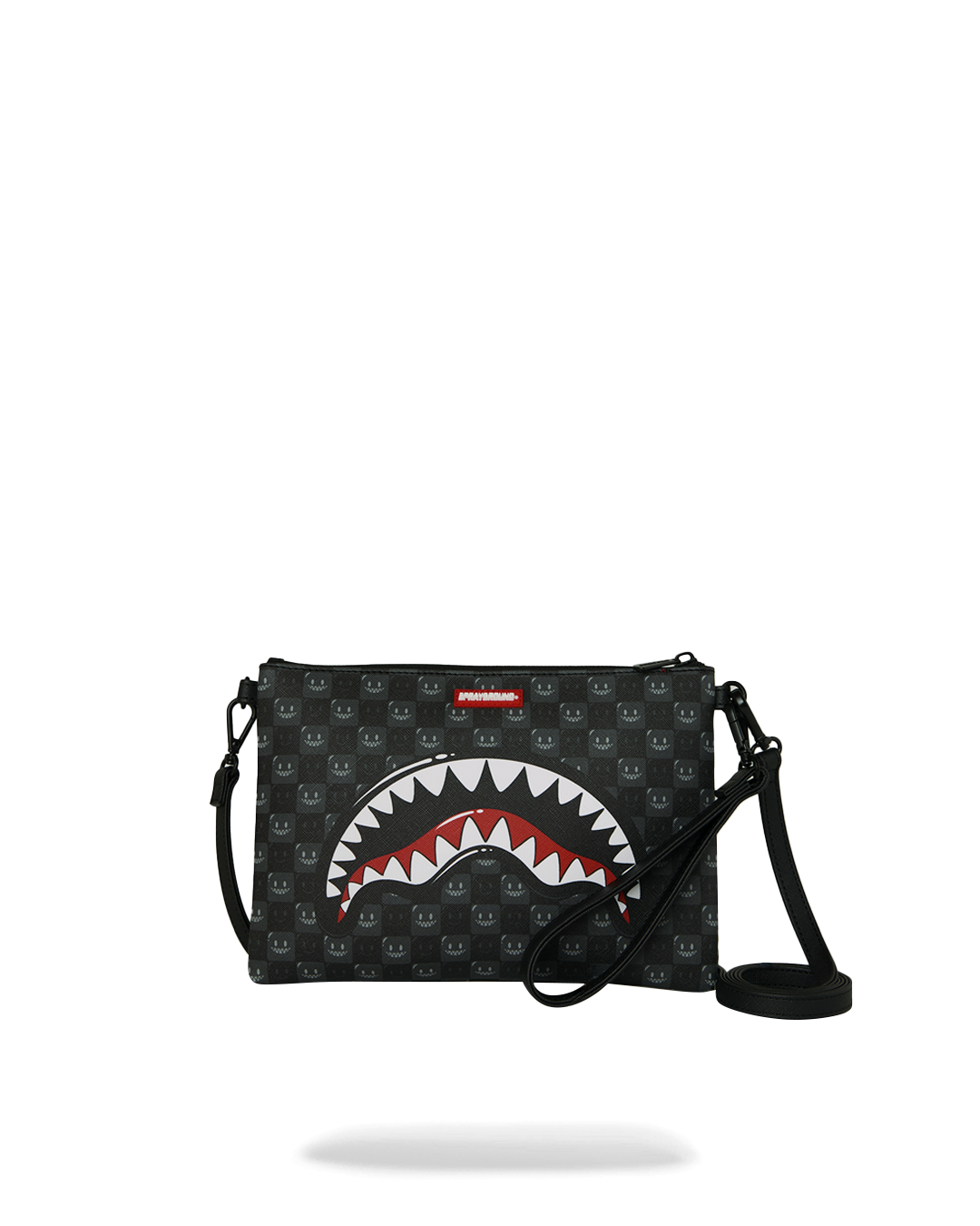 SHARKS IN PARIS WTF BUBBLY BLACK CHECK POUCHETTE