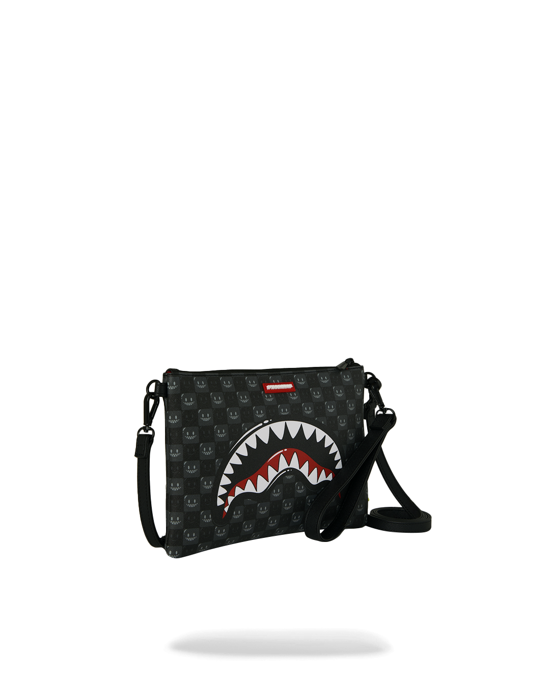 SHARKS IN PARIS WTF BUBBLY BLACK CHECK POUCHETTE