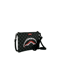 SHARKS IN PARIS WTF BUBBLY BLACK CHECK POUCHETTE