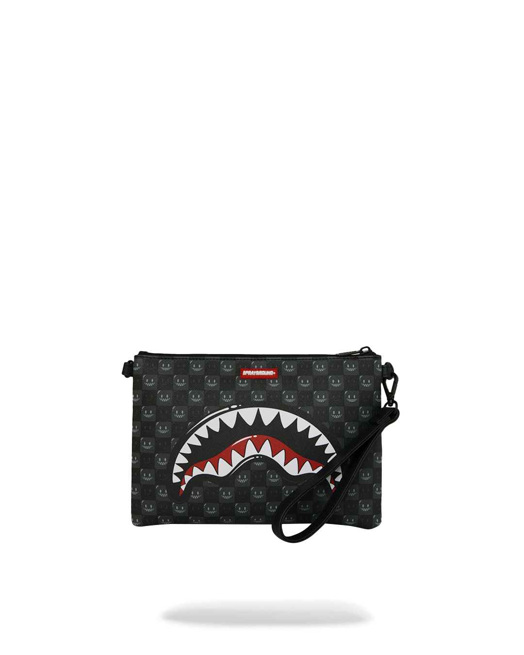 SHARKS IN PARIS WTF BUBBLY BLACK CHECK POUCHETTE
