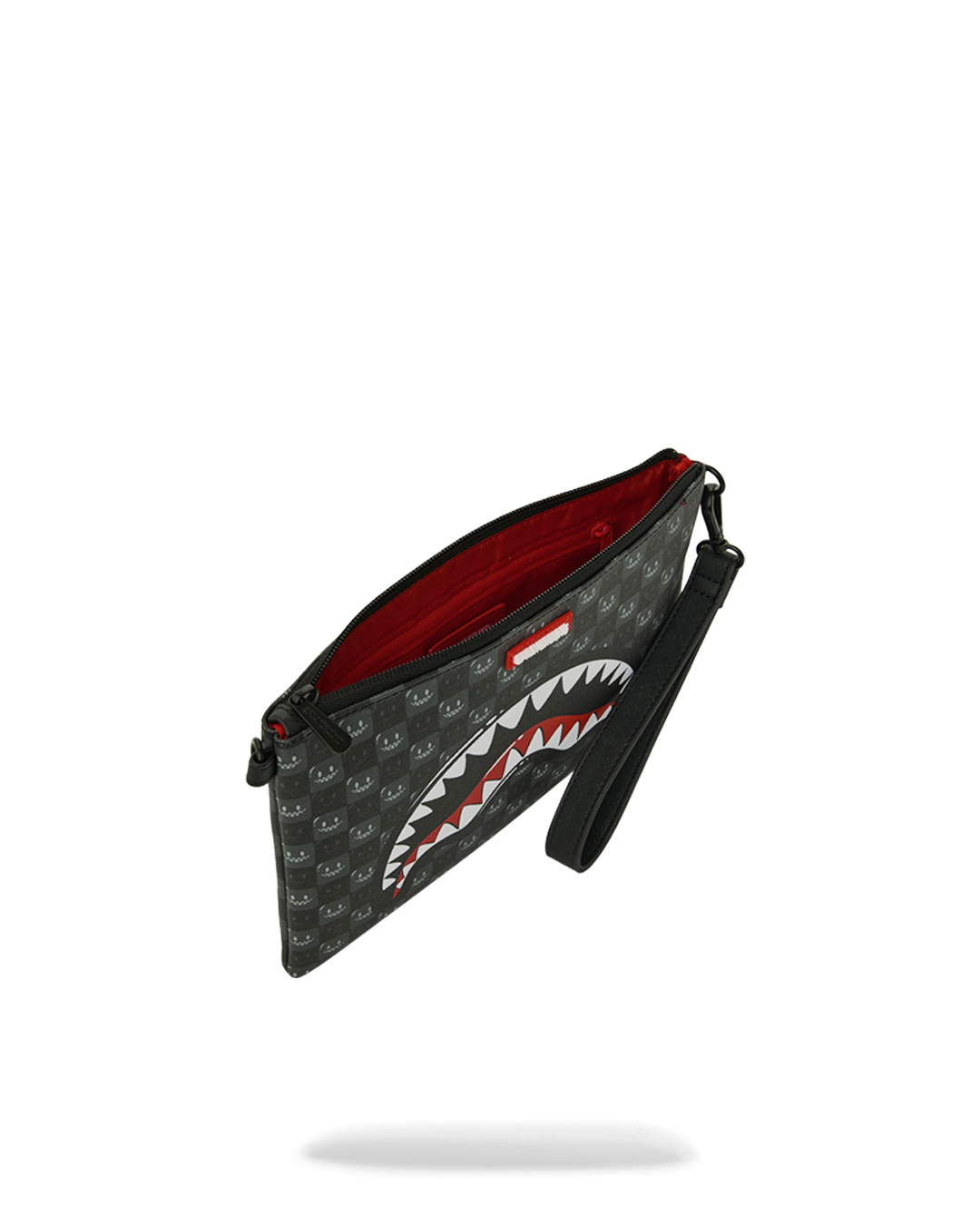SHARKS IN PARIS WTF BUBBLY BLACK CHECK POUCHETTE