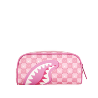 PINK NEW CHECK FACES PENCIL POUCH