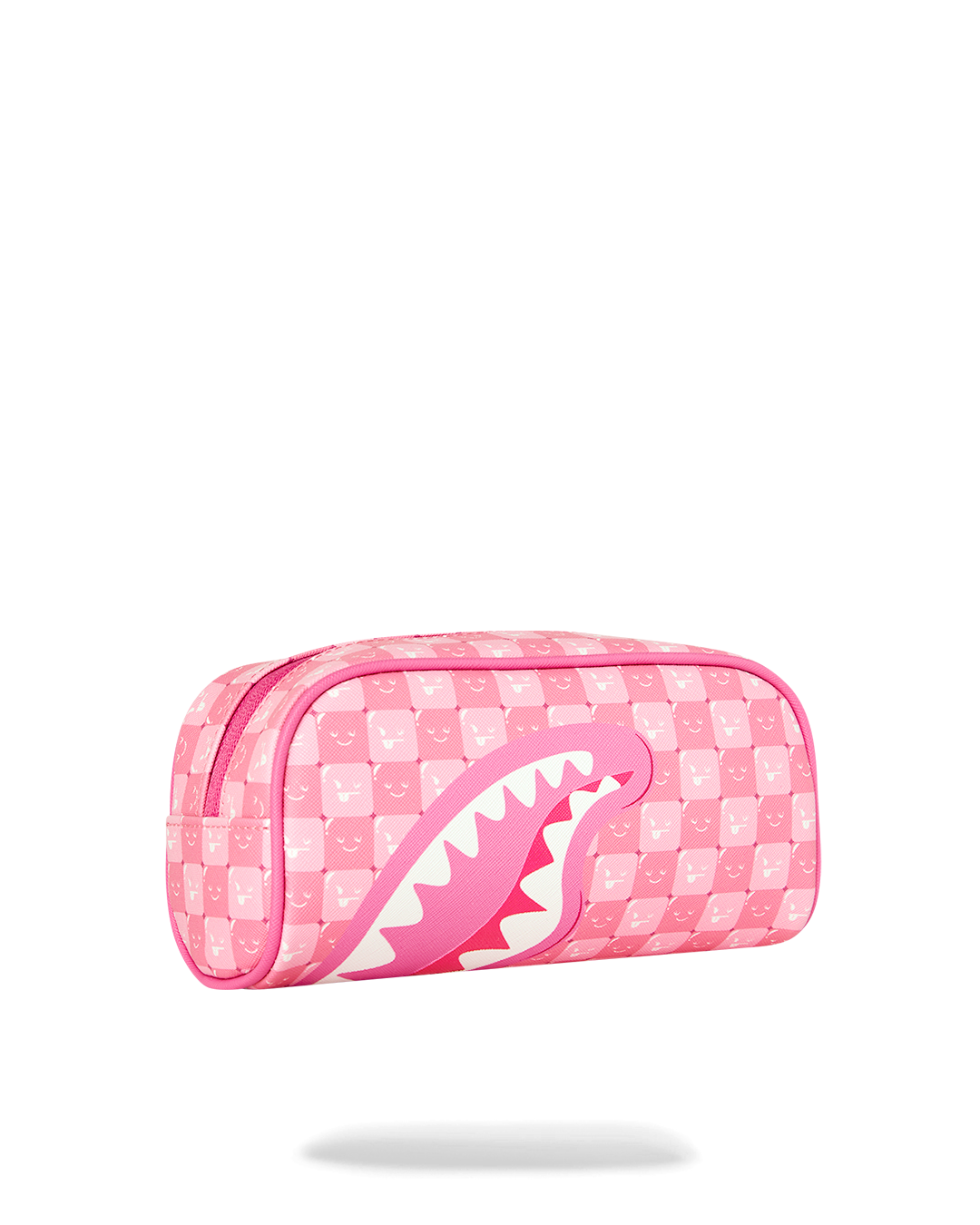 PINK NEW CHECK FACES PENCIL POUCH