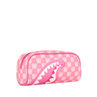 PINK NEW CHECK FACES PENCIL POUCH