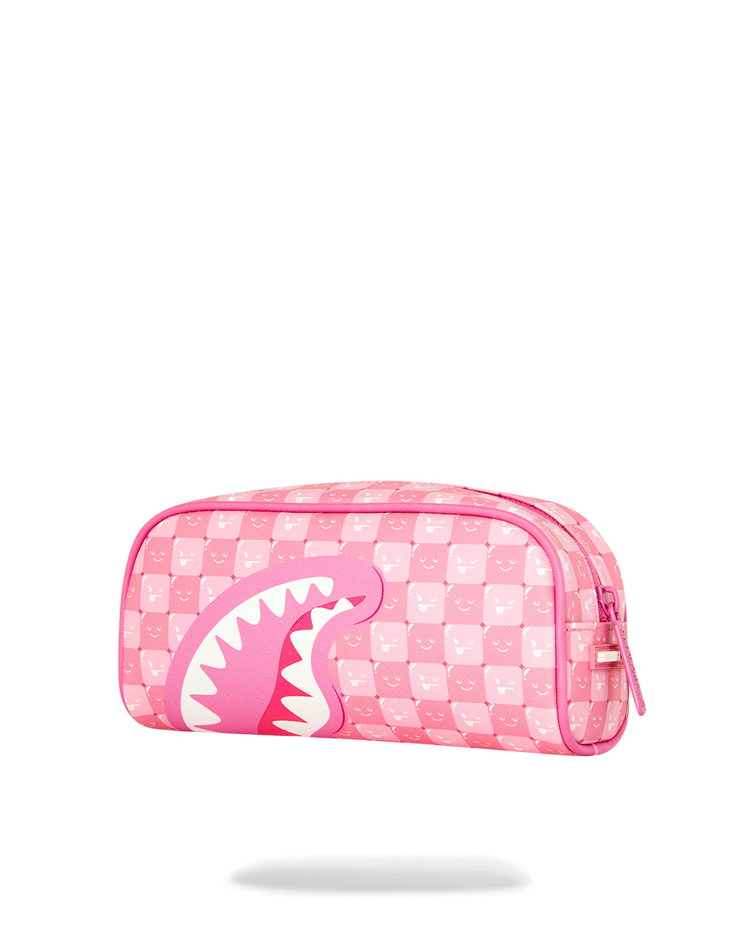 PINK NEW CHECK FACES PENCIL POUCH