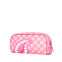 PINK NEW CHECK FACES PENCIL POUCH