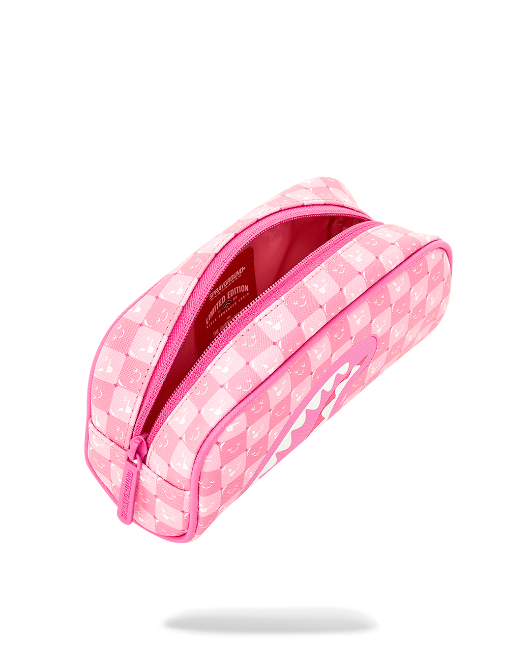 PINK NEW CHECK FACES PENCIL POUCH