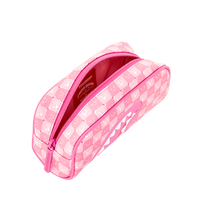 PINK NEW CHECK FACES PENCIL POUCH