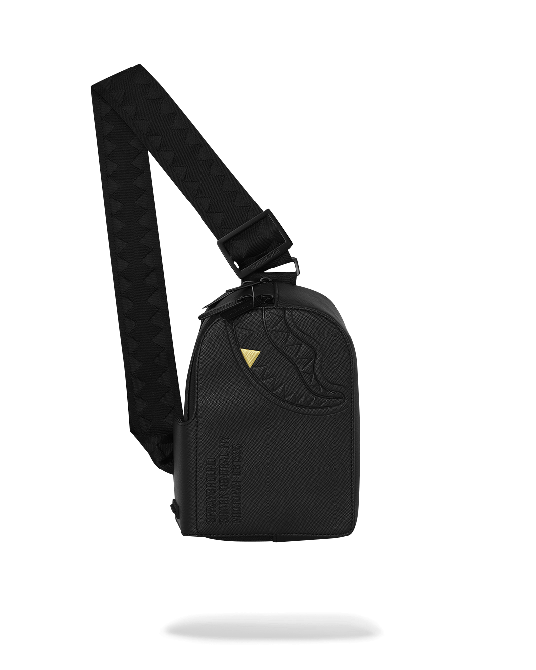 BLACKED OUT EMBOSSED GOLD TOOTH BACKPACK SLING