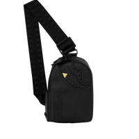 BLACKED OUT EMBOSSED GOLD TOOTH BACKPACK SLING