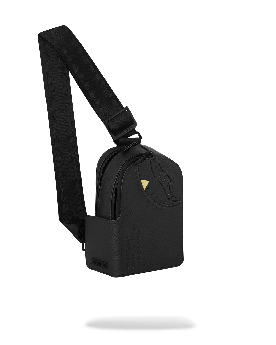 BLACKED OUT EMBOSSED GOLD TOOTH BACKPACK SLING
