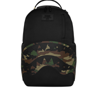 SHARK CENTRAL BLACK NYLON CAMO EMBOSSED SHARK DLXSR BACKPACK