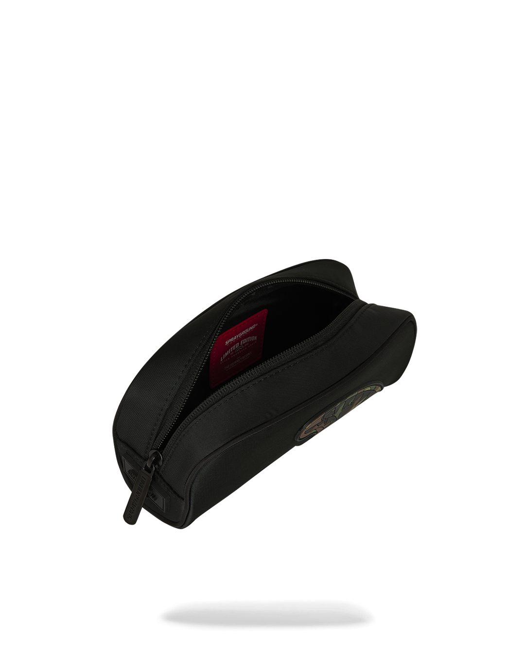 SHARK CENTRAL BLACK NYLON CAMO EMBOSSED SHARK POUCH