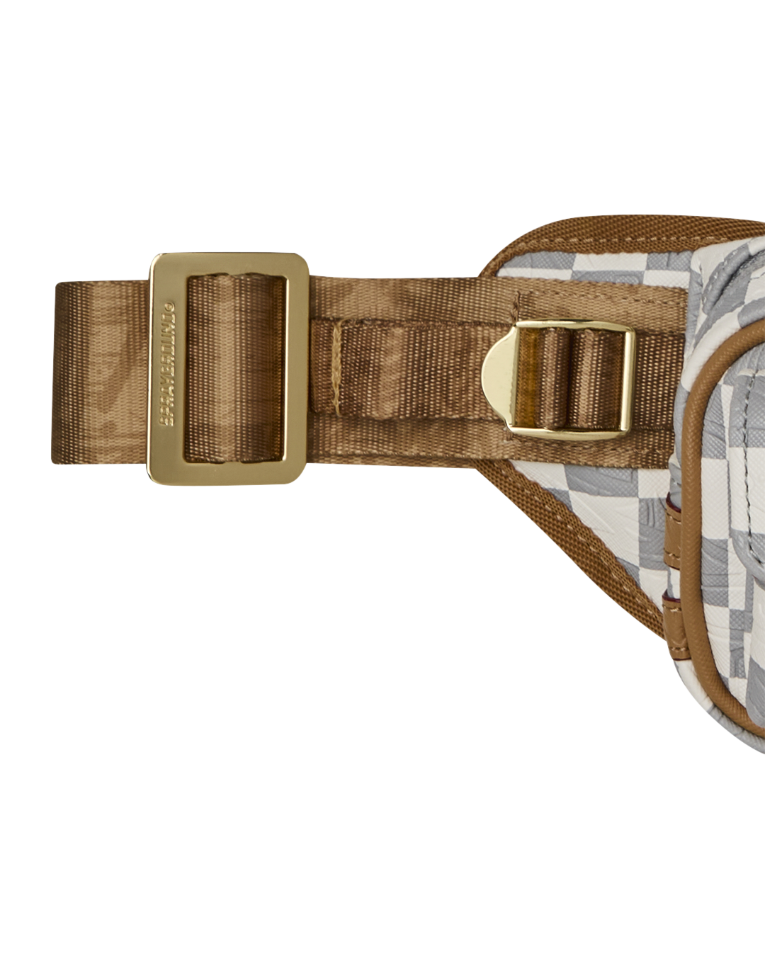 EMBOSSED CREAM CHECK MINI CARGO CROSSBODY