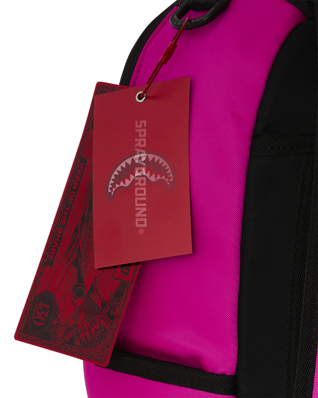 SHARK CENTRAL WHITE STENCIL SHARK PINK DLXSV BACKPACK