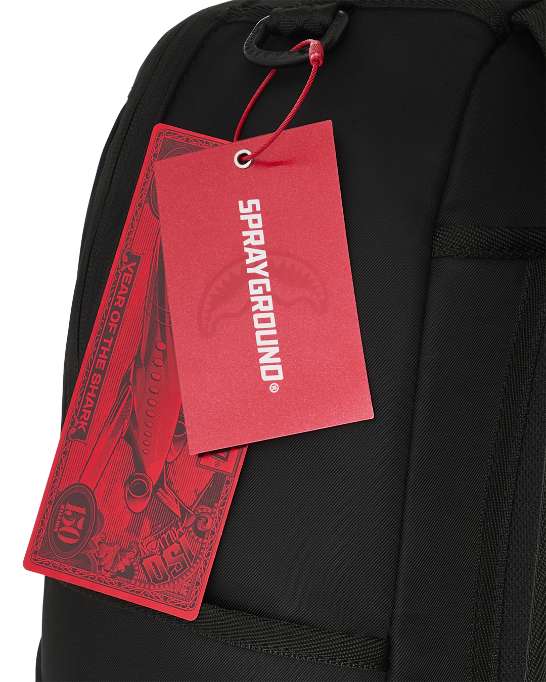 SHARK CENTRAL BLACK NYLON GRAY EMBOSSED DLXS BACKPACK