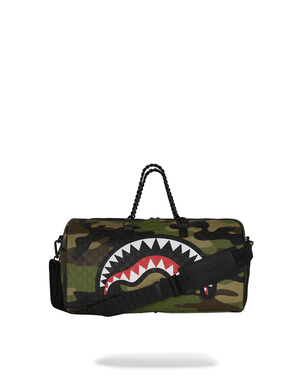WOODLAND CAMO CHECK CHAIN DUFFLE