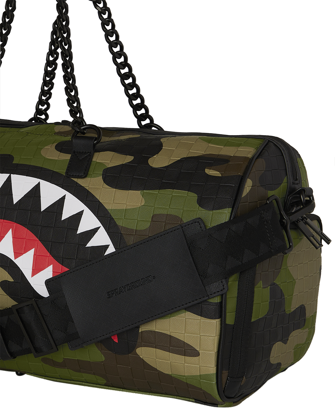 WOODLAND CAMO CHECK CHAIN DUFFLE