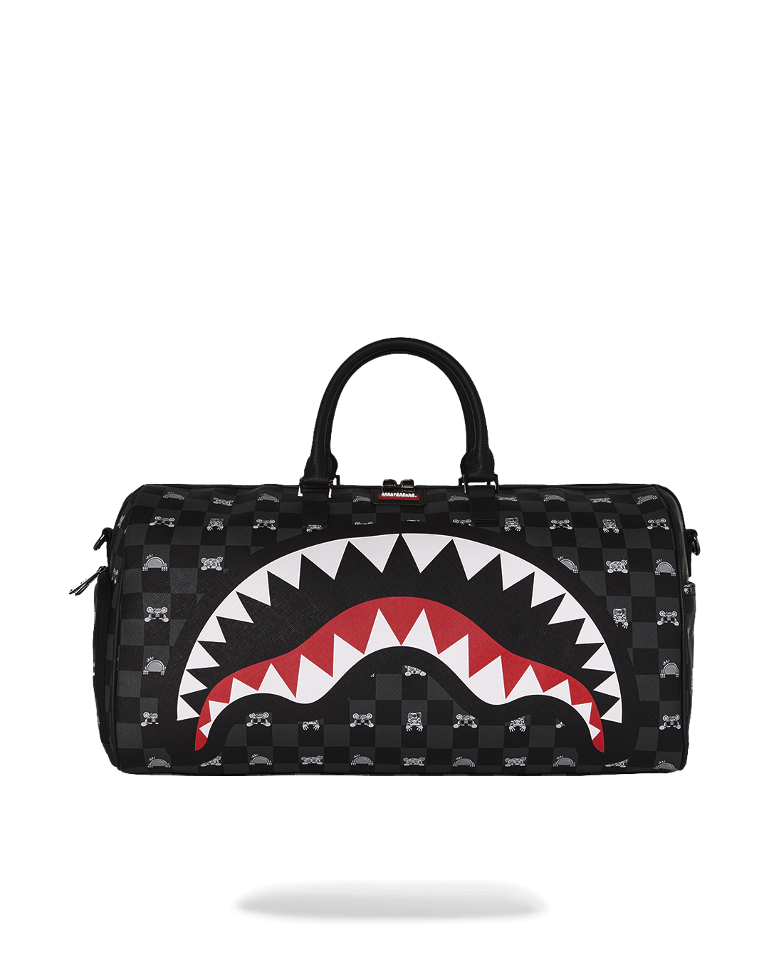 GRAY PEEKING CHARACTER CHECK DUFFLE