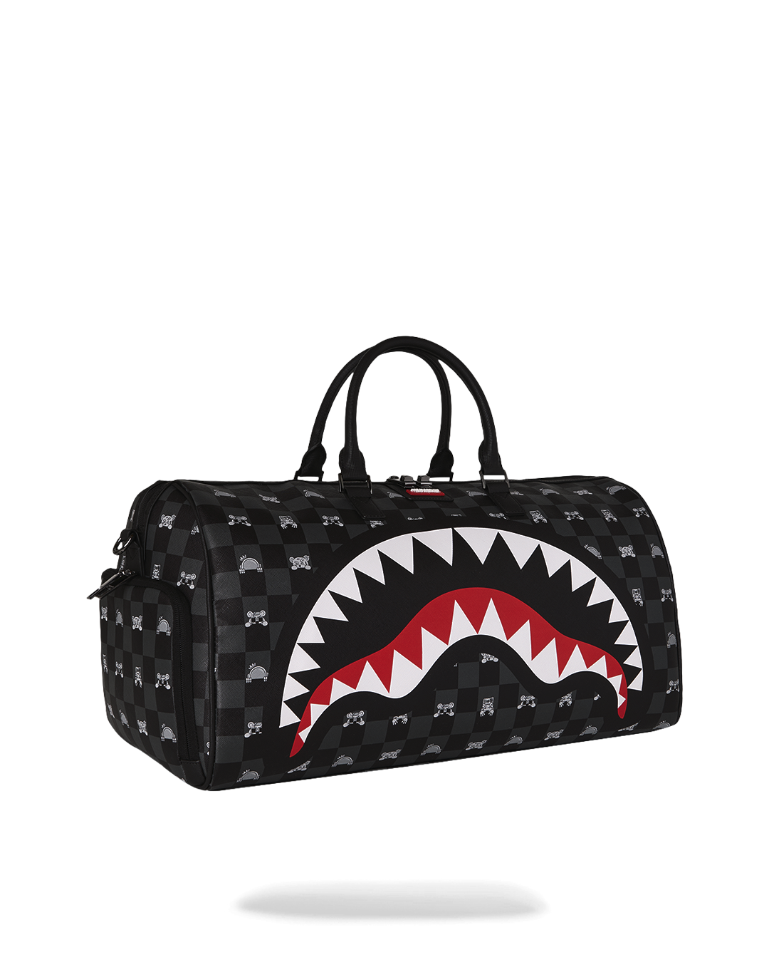 GRAY PEEKING CHARACTER CHECK DUFFLE