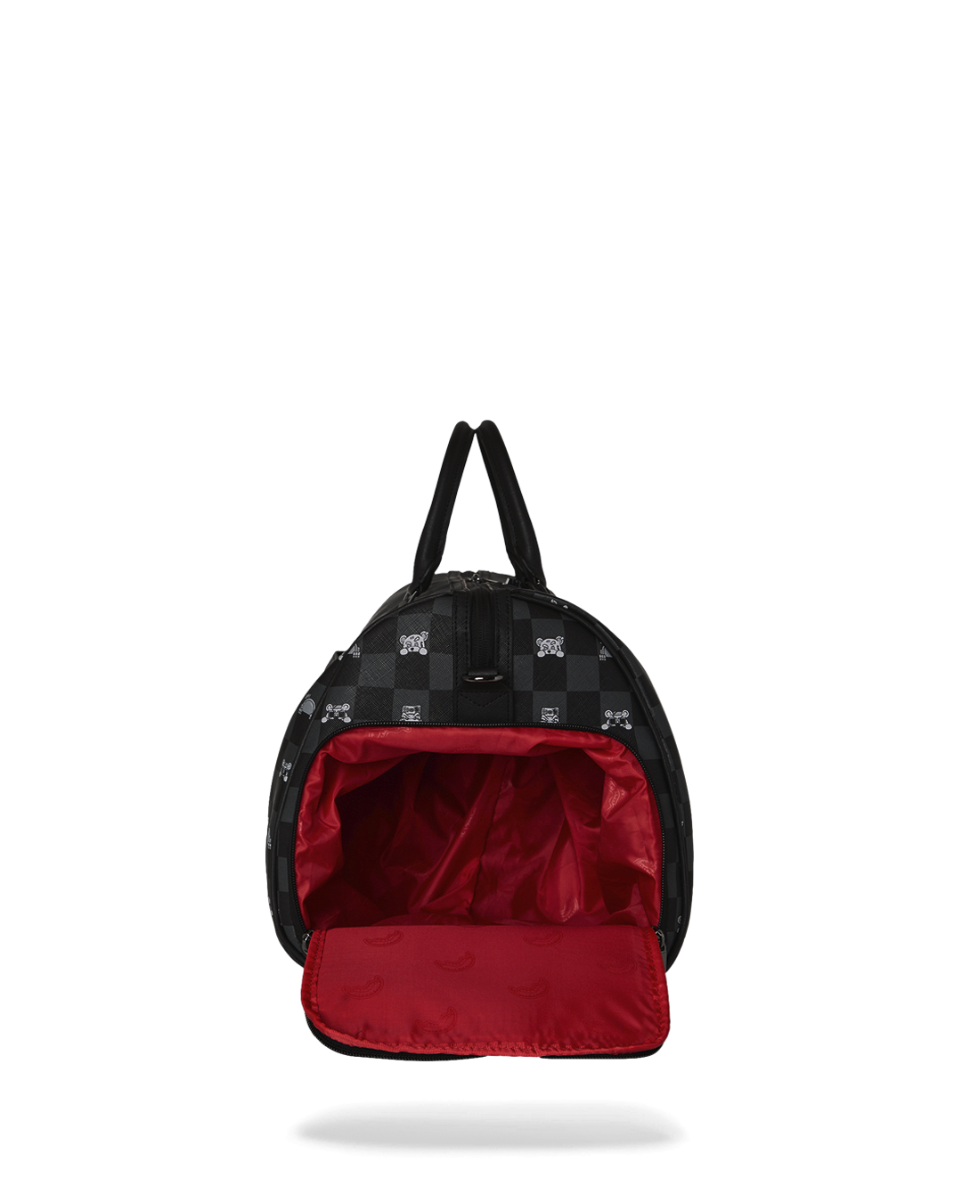 GRAY PEEKING CHARACTER CHECK DUFFLE