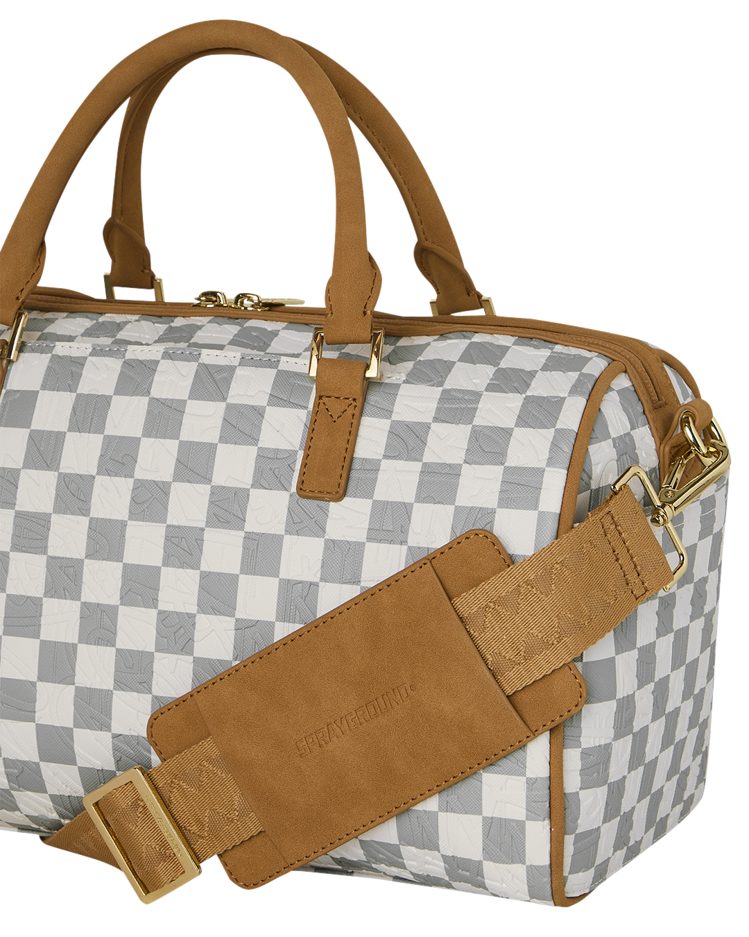GRAFF EMBOSSED CREAM CHECK MINI DUFFLE
