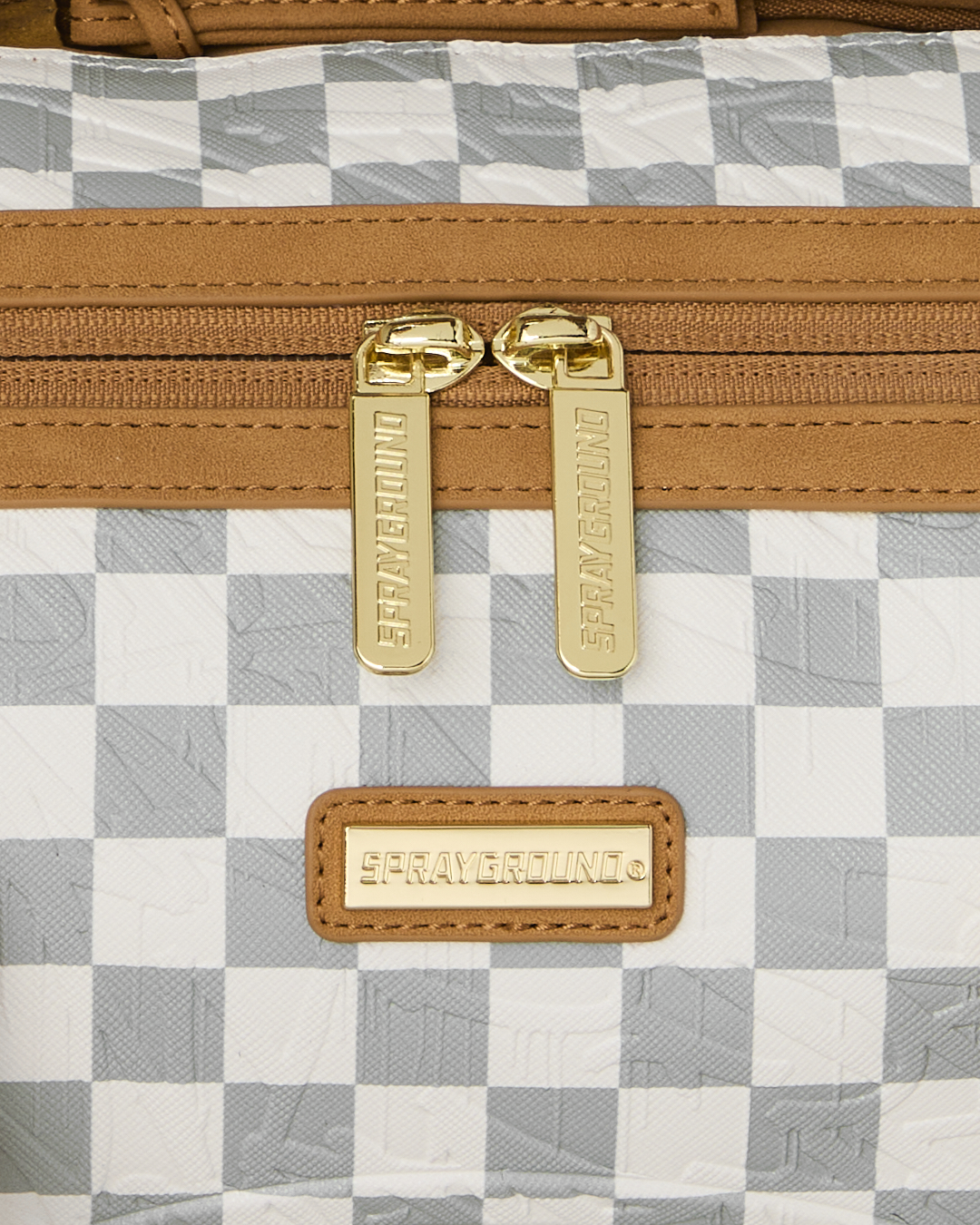 GRAFF EMBOSSED CREAM CHECK MINI DUFFLE