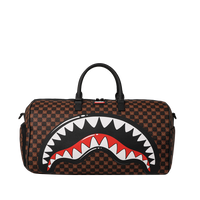 SHARKS IN PARIS WTF BUBBLE BROWN CHECK LARGE DUFFLE