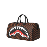 SHARKS IN PARIS WTF BUBBLE BROWN CHECK LARGE DUFFLE