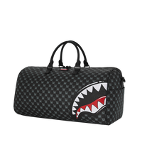 SHARKS IN PARIS WTF BUBBLY BLACK CHECK LARGE DUFFLE