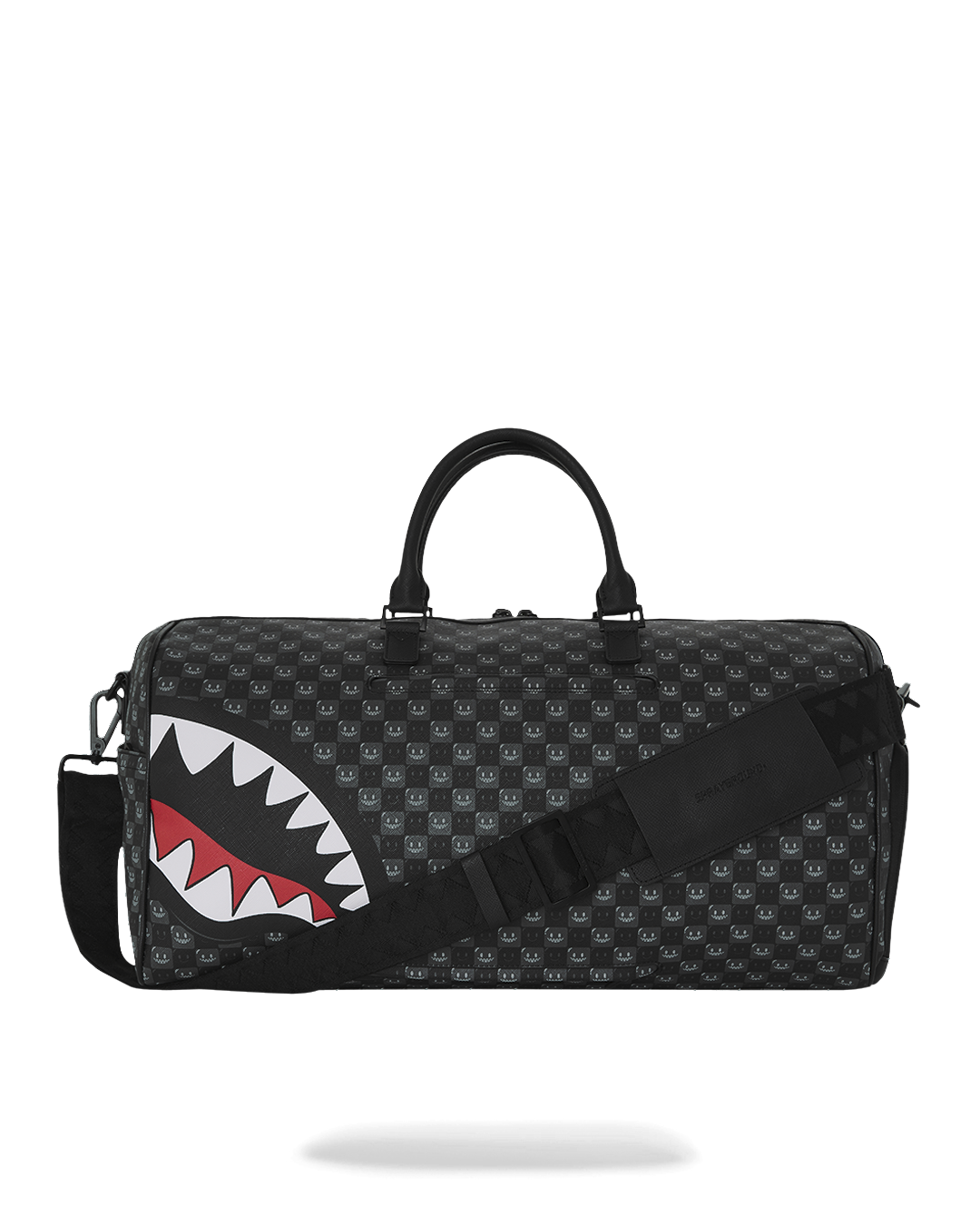 SHARKS IN PARIS WTF BUBBLY BLACK CHECK LARGE DUFFLE