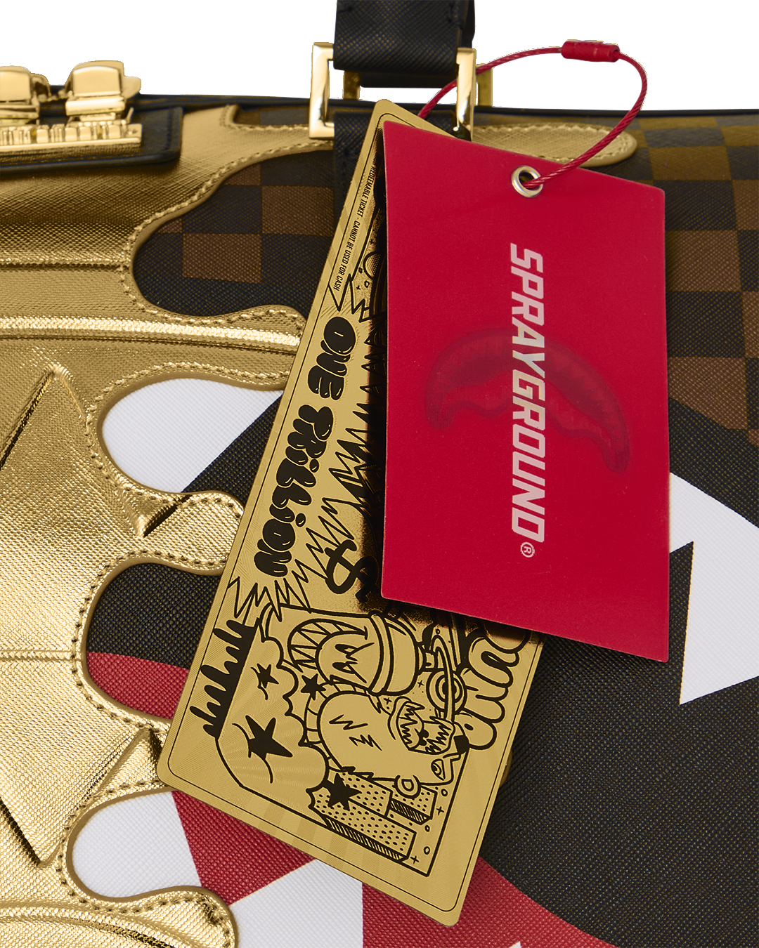 SHARKS IN PARIS GOLD DRIP LARGE DUFFLE
