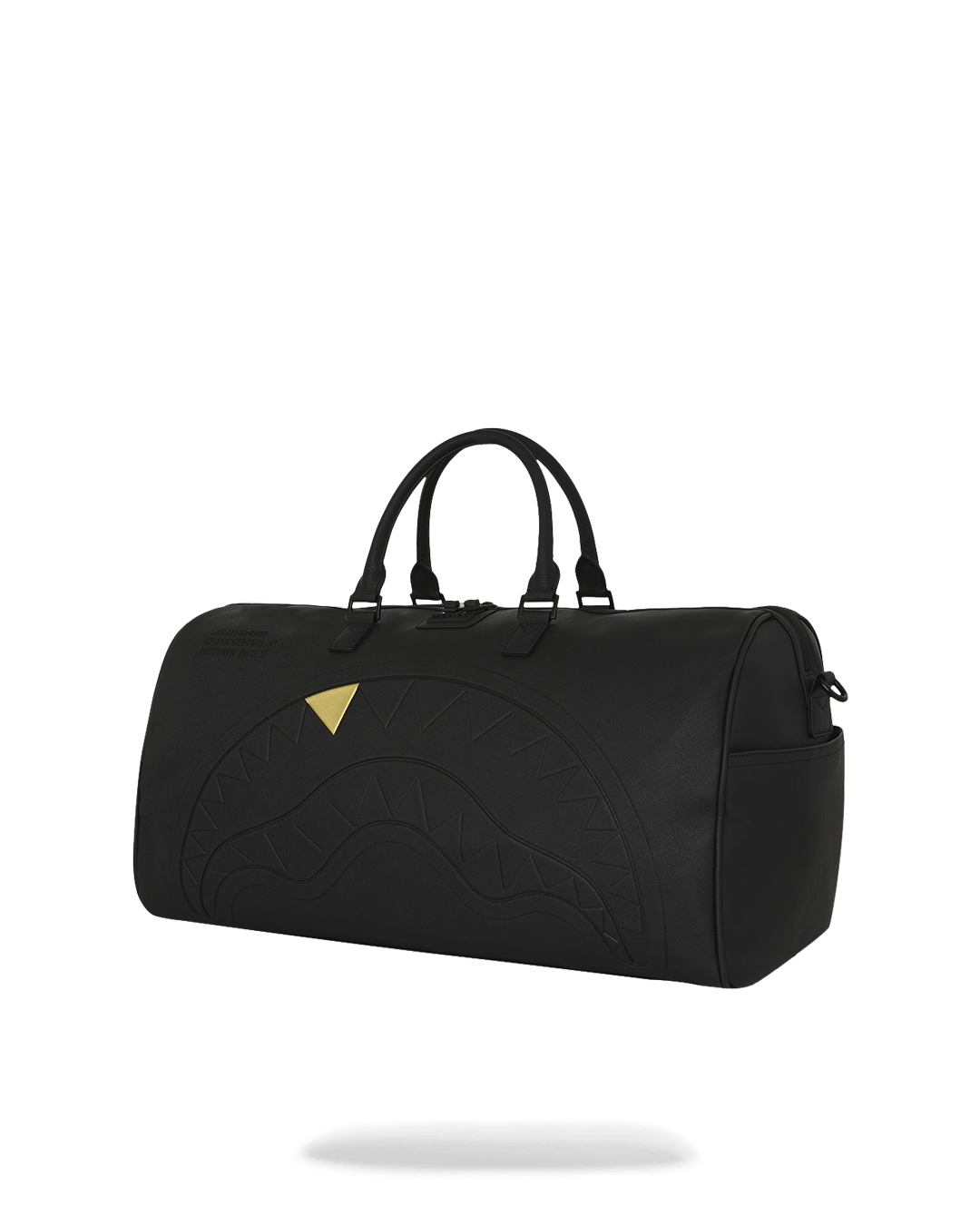 BLACKED OUT EMBOSSED GOLD TOOTH DUFFLE