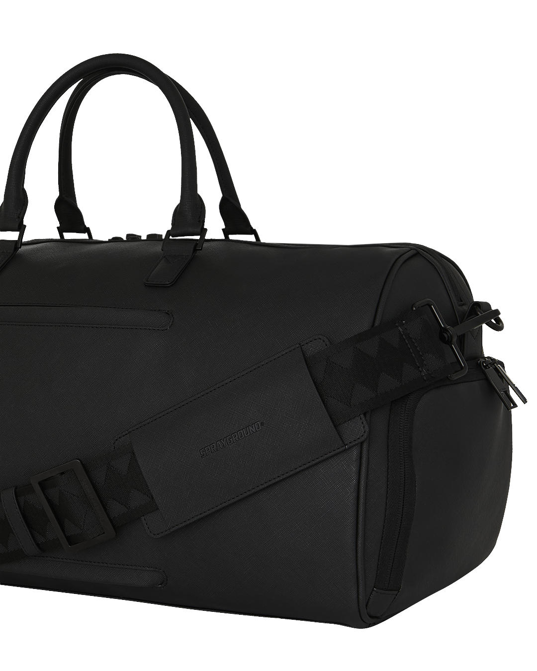 BLACKED OUT EMBOSSED GOLD TOOTH DUFFLE