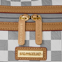 EMBOSSED CHECK CREAM MINI DUFFLE