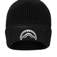 BLACK POCKET BEANIE