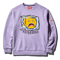 SG CHENILLE SMILEY CREW NECK PULLOVER PURPLE - spraygroundgcc