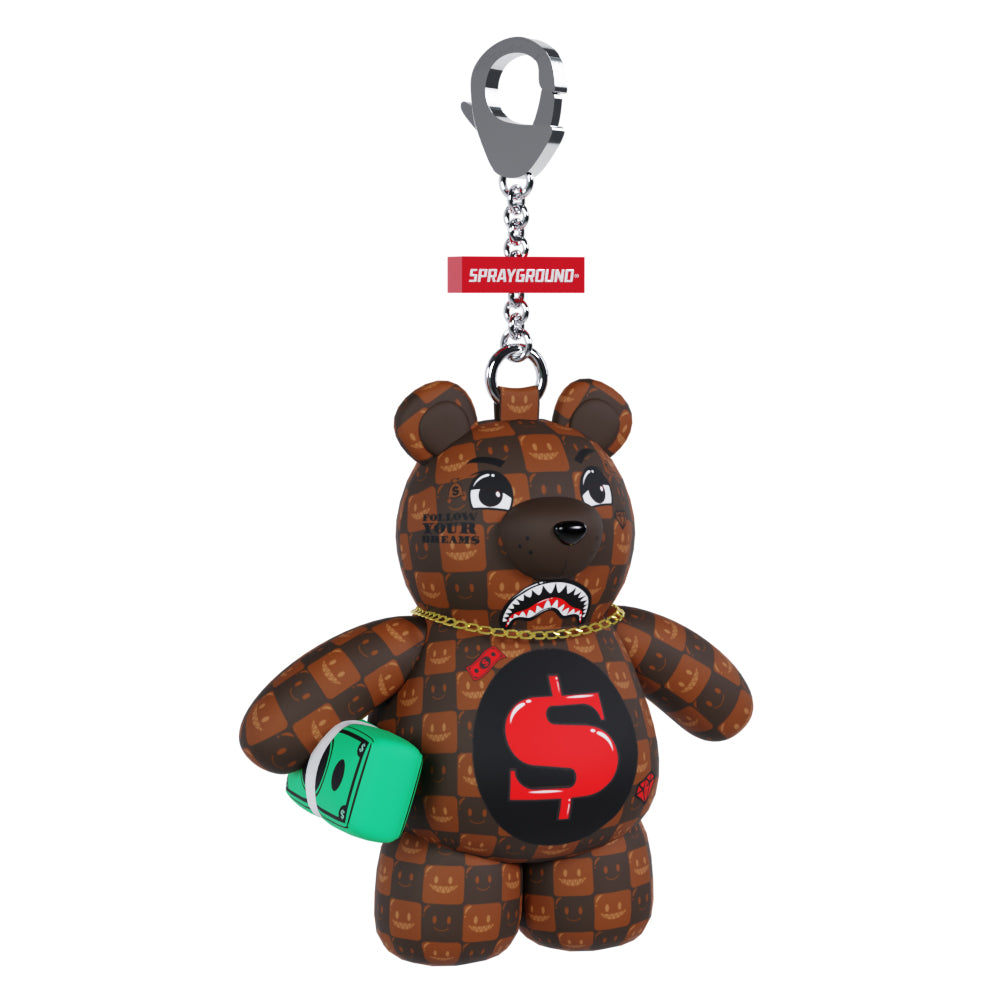 SIP WTF BUBBLY BROWN CHECK BEAR KEYCHAIN