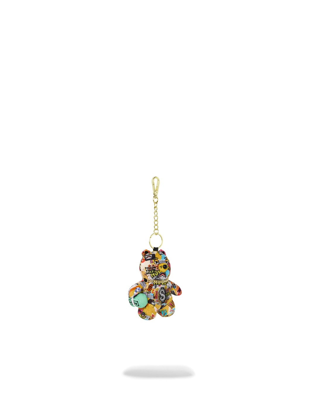 MAGAZINE COLLAGE BEAR KEYCHAIN