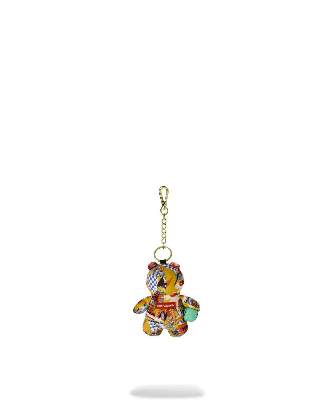 MAGAZINE COLLAGE BEAR KEYCHAIN