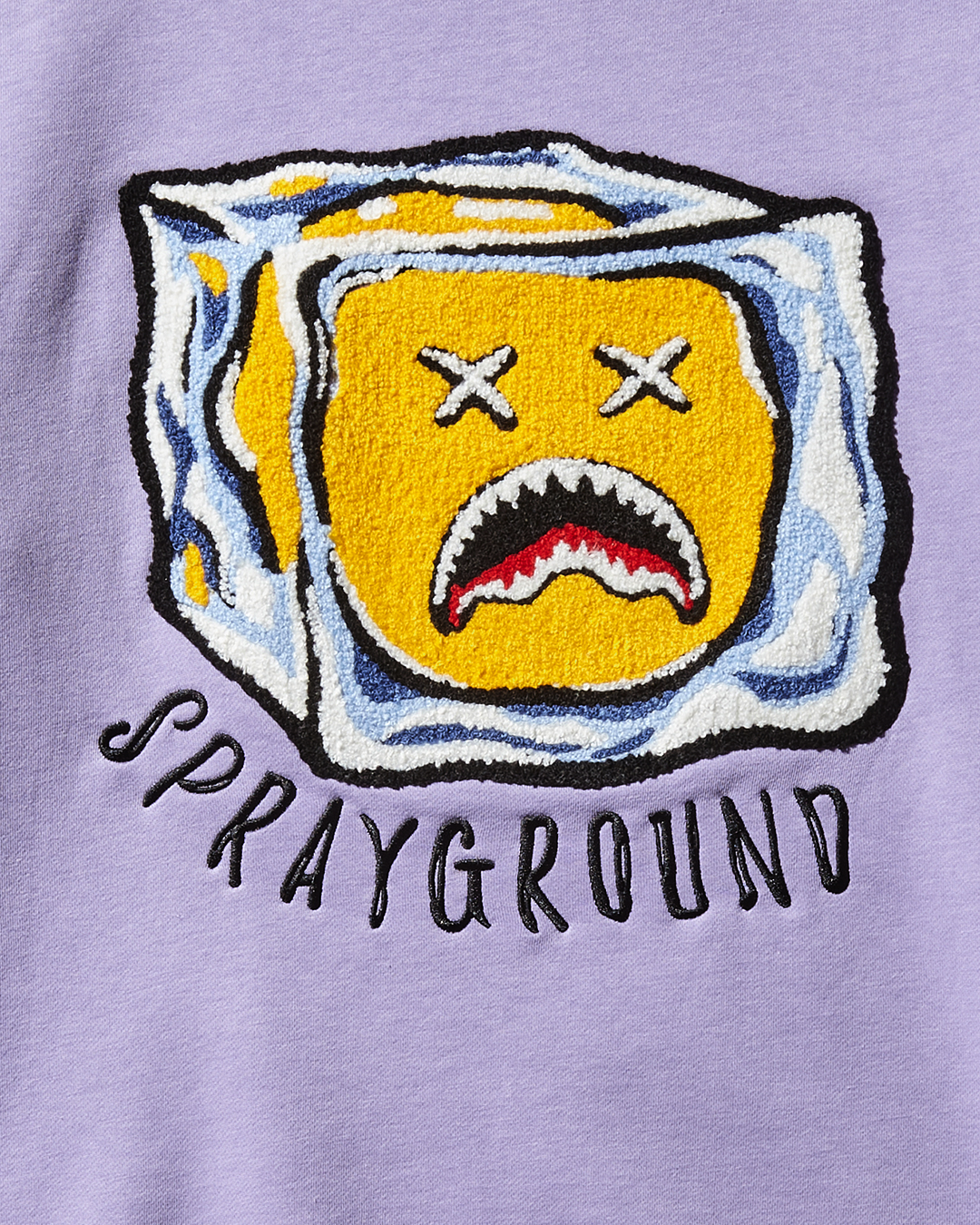 SG CHENILLE SMILEY CREW NECK PULLOVER PURPLE - spraygroundgcc
