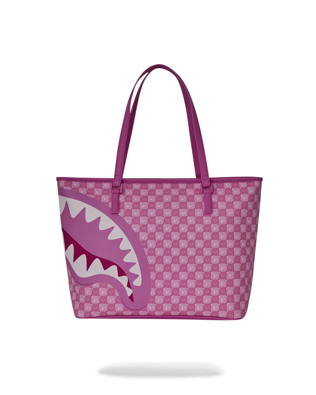 PINK NEW CHECK FACES TOTE