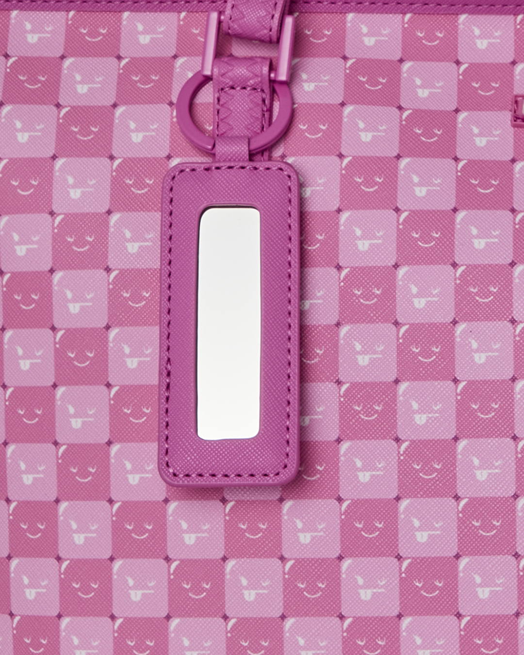 PINK NEW CHECK FACES TOTE