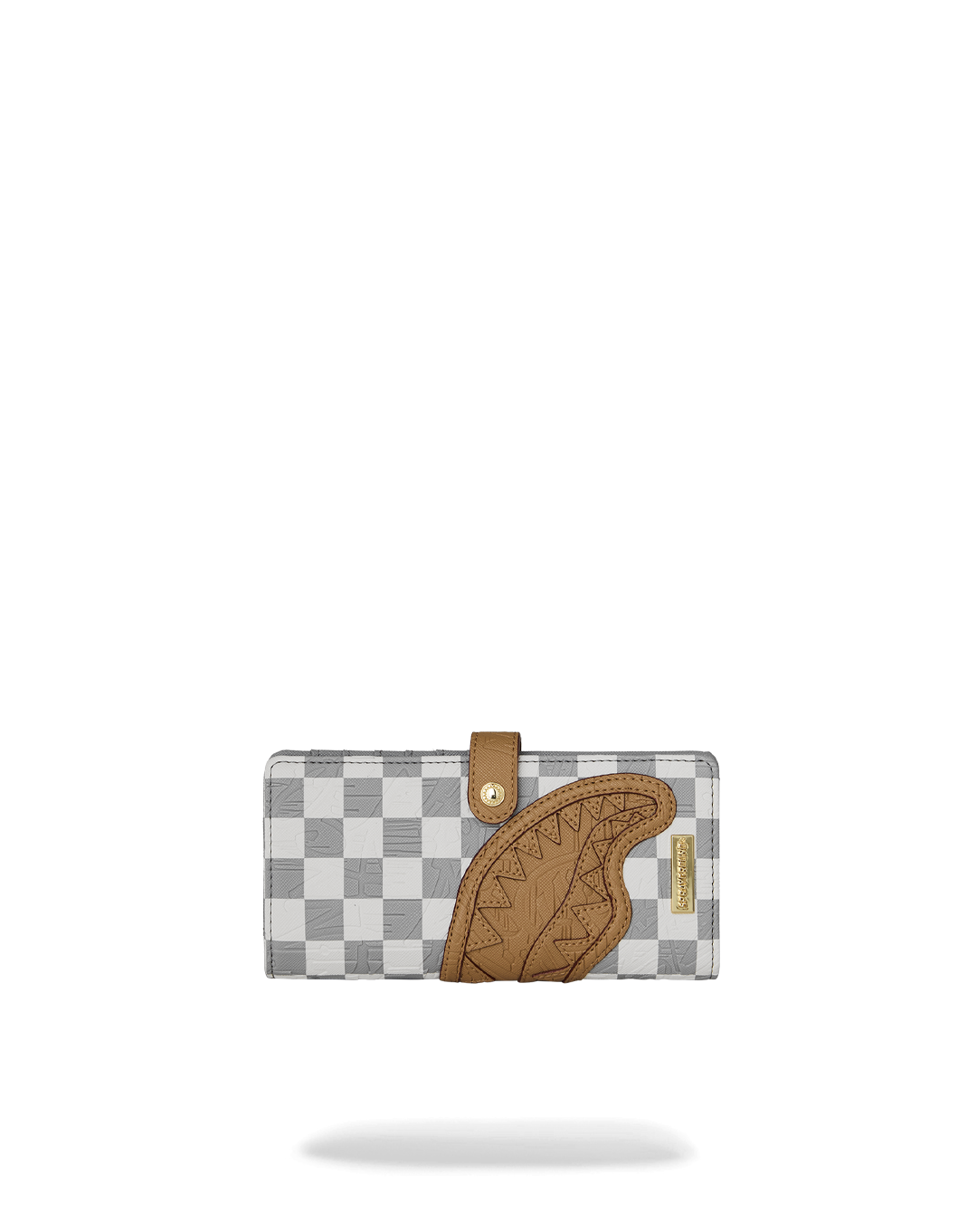 EMBOSSED CHECK CREAM FOLD WALLET