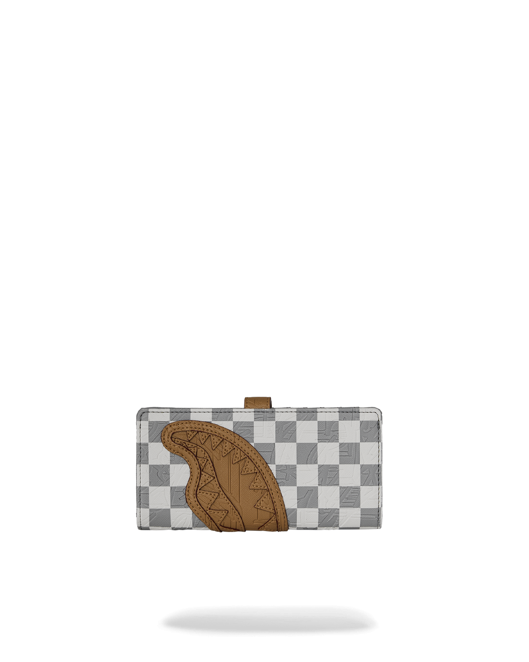 EMBOSSED CHECK CREAM FOLD WALLET