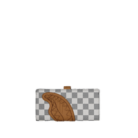 EMBOSSED CHECK CREAM FOLD WALLET
